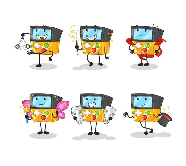 the gameboy magic group character. cartoon mascot vecto