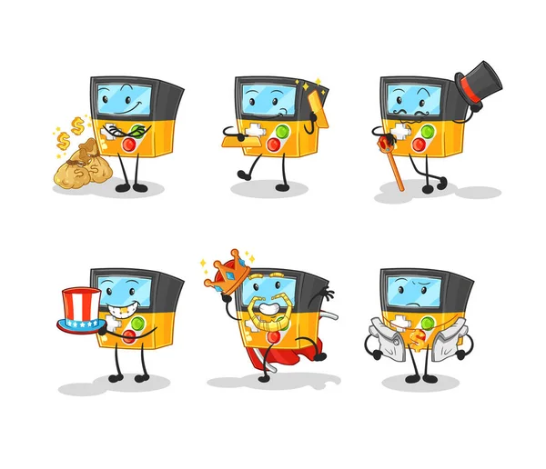 the gameboy rich character. cartoon mascot vecto