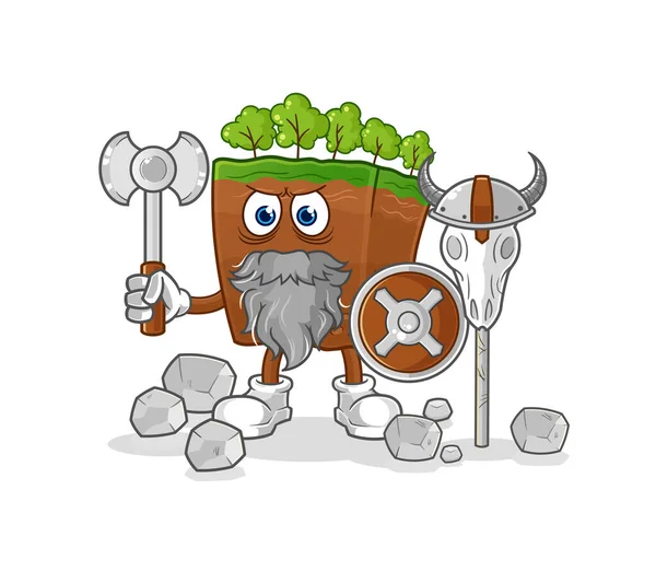 Soil Layers Viking Illustration Character Vecto — Stock Vector