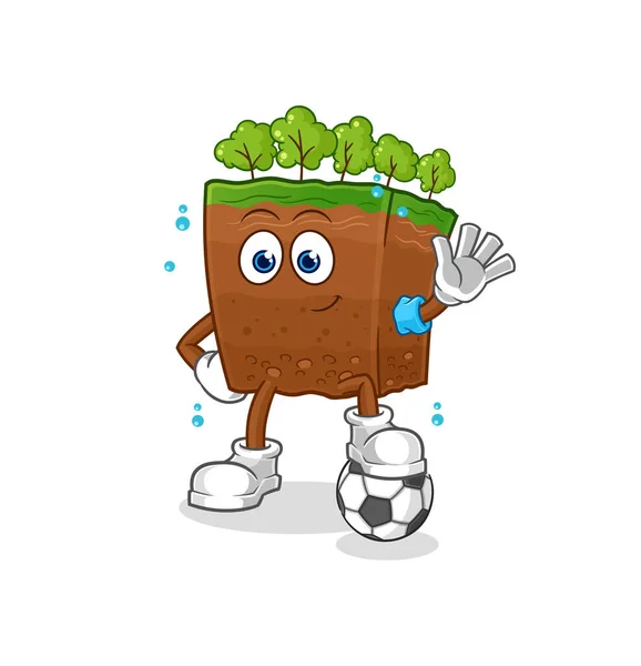 Soil Layers Playing Soccer Illustration Character Vecto — Vector de stock