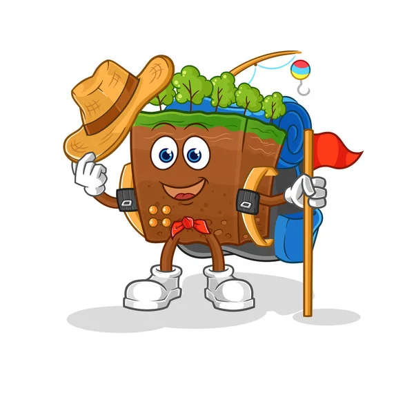 the soil layers scout vector. cartoon characte