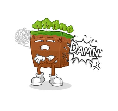 the soil layers very pissed off illustration. character vecto