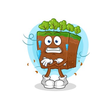 the soil layers cold illustration. character vecto