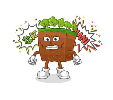 the soil layers anime angry vector. cartoon characte