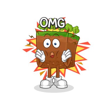 the soil layers Oh my God vector. cartoon characte