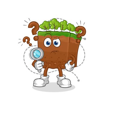 the soil layers searching illustration. character vecto