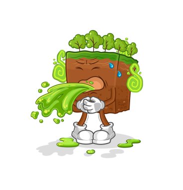 the soil layers throw up cartoon. cartoon mascot vecto