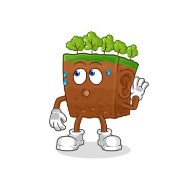 the soil layers eavesdropping vector. cartoon characte