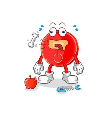 the power button burp mascot. cartoon vecto