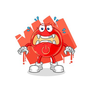 the power button monster vector. cartoon characte