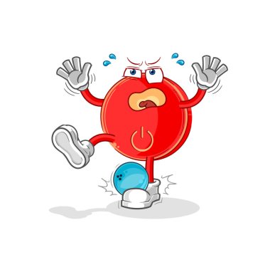 the power button hiten by bowling cartoon. cartoon mascot vecto