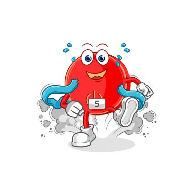 the power button runner character. cartoon mascot vecto