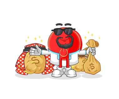 the power button rich arabian mascot. cartoon vecto