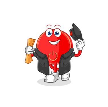 the power button graduation vector. cartoon characte