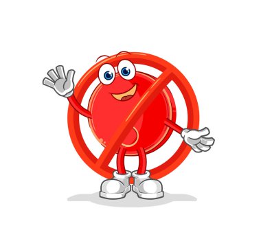 the say no to power button mascot. cartoon vecto