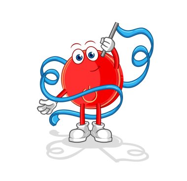 the power button Rhythmic Gymnastics mascot. cartoon vecto