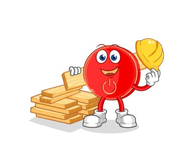 the power button builder vector. cartoon characte