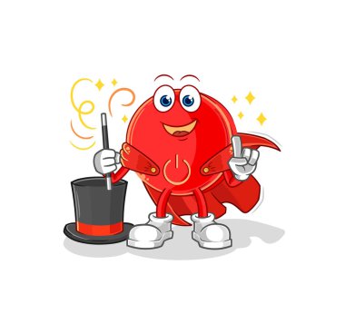 the power button magician illustration. character vecto