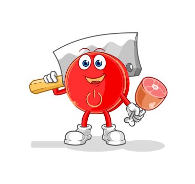 the power button Butcher illustration. character vecto