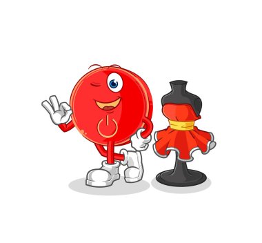the power button fashion designer vector. cartoon characte