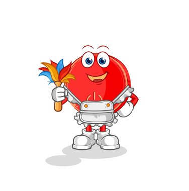 the power button maid mascot. cartoon vecto