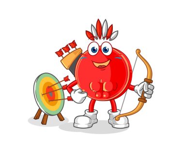 the power button native american tribe. cartoon mascot vecto