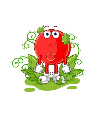 the power button waiting too long mascot. cartoon vecto