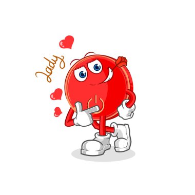 the power button flirting illustration. character vecto