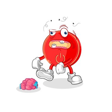 the power button zombie character.mascot vecto