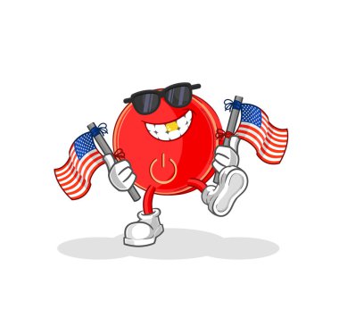 the power button american youth cartoon mascot vecto