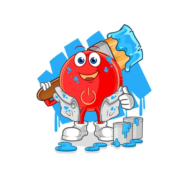 the power button painter illustration. character vecto