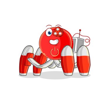 the power button future robot vector. cartoon characte