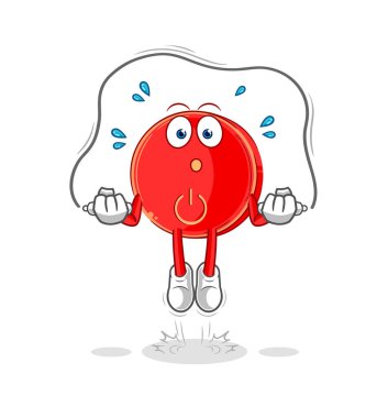 the power button jump rope exercise. character vecto