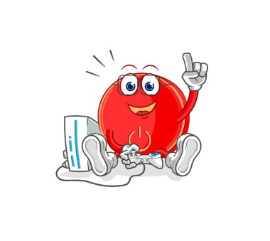 the power button playing video games. cartoon characte