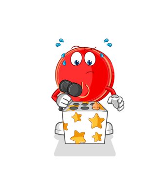 the power button play whack a mole mascot. cartoon vecto