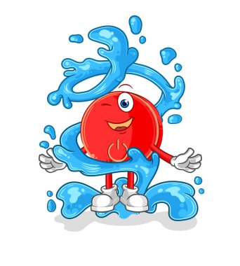 the power button fresh with water mascot. cartoon vecto