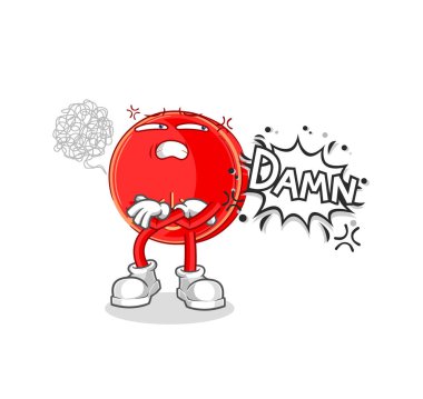 the power button very pissed off illustration. character vecto