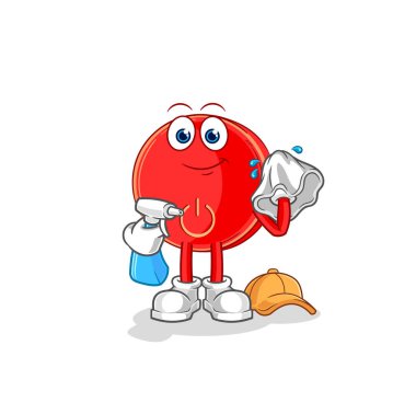 the power button cleaner vector. cartoon characte