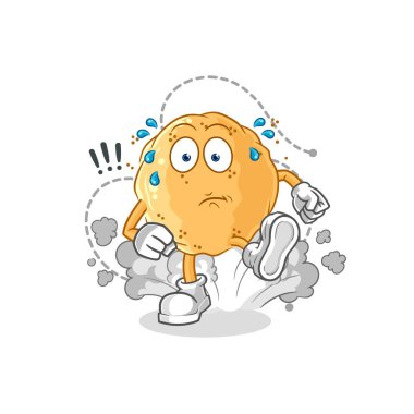 the sand ball running illustration. character vecto