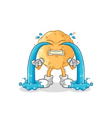 the sand ball crying illustration. character vecto