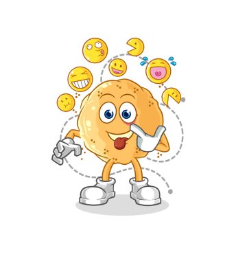 the sand ball laugh and mock character. cartoon mascot vecto