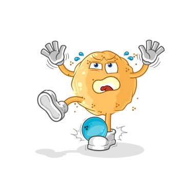 the sand ball hiten by bowling cartoon. cartoon mascot vecto