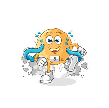 the sand ball runner character. cartoon mascot vecto