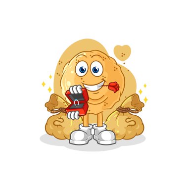 the sand ball propose with ring. cartoon mascot vecto