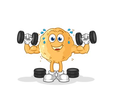 the sand ball weight training illustration. character vecto