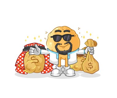the sand ball rich arabian mascot. cartoon vecto