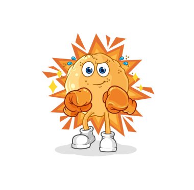 the sand ball boxer character. cartoon mascot vecto