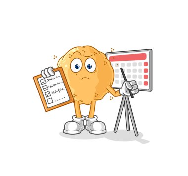 the sand ball schedule list vector. cartoon characte