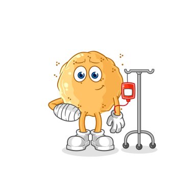 the sand ball sick in IV illustration. character vecto