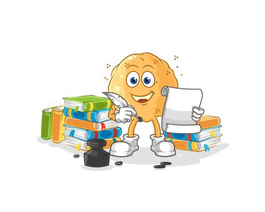 the sand ball writer vector. cartoon characte